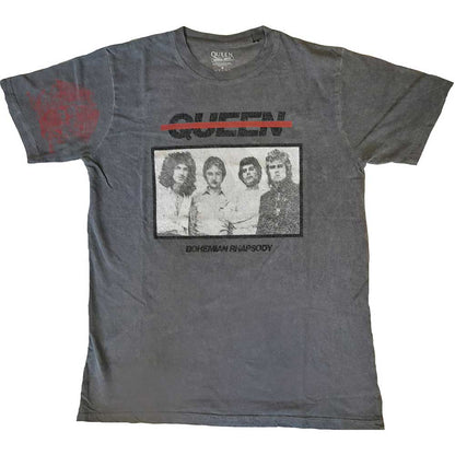 Queen Unisex T-Shirt: Bo Rhap Photo (Wash Collection & Sleeve Print) T-Shirt