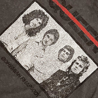 Queen Unisex T-Shirt: Bo Rhap Photo (Wash Collection & Sleeve Print) T-Shirt