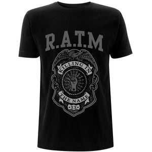 Rage Against The Machine Unisex T-Shirt: Grey Police Badge T-Shirt