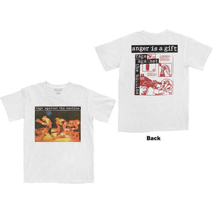 Rage Against The Machine Unisex T-Shirt: Anger Is A Gift (Back Print) T-Shirt