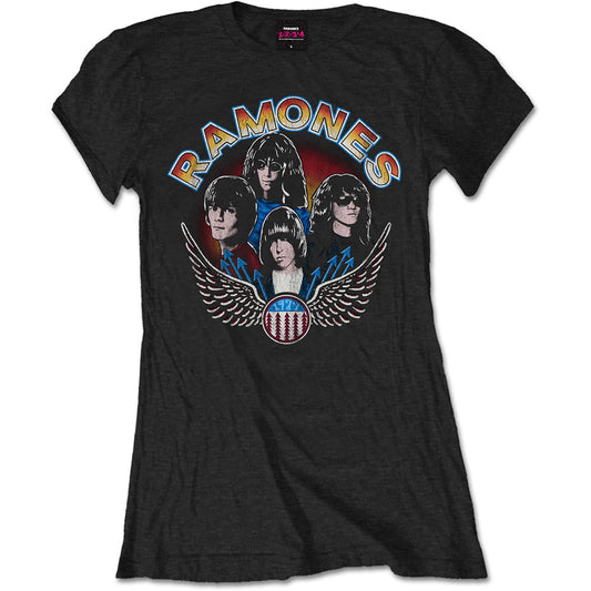 Ramones Ladies T-Shirt: Vintage Wings Photo T-Shirt