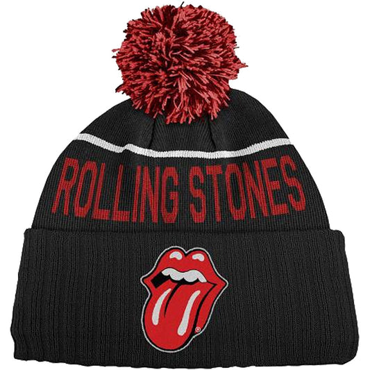 The Rolling Stones Unisex Bobble Beanie Hat: Classic Tongue Bobble muts