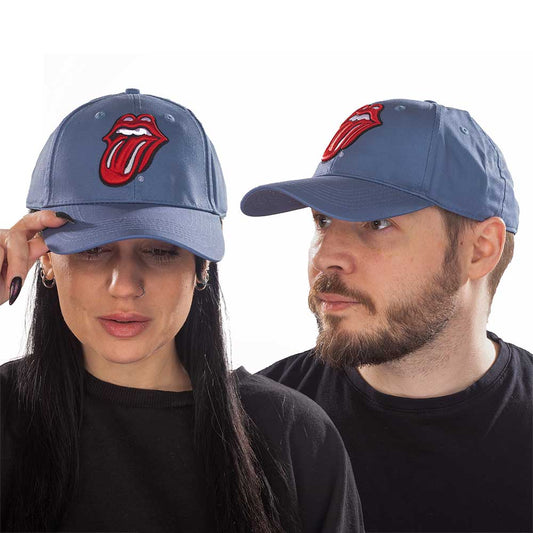 The Rolling Stones Unisex Baseball Cap: Classic Tongue (Denim Blue) Baseballpet