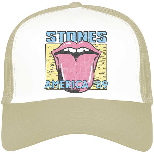 The Rolling Stones Unisex Mesh Back Cap: America '89 Tour Map Mesh Back Cap