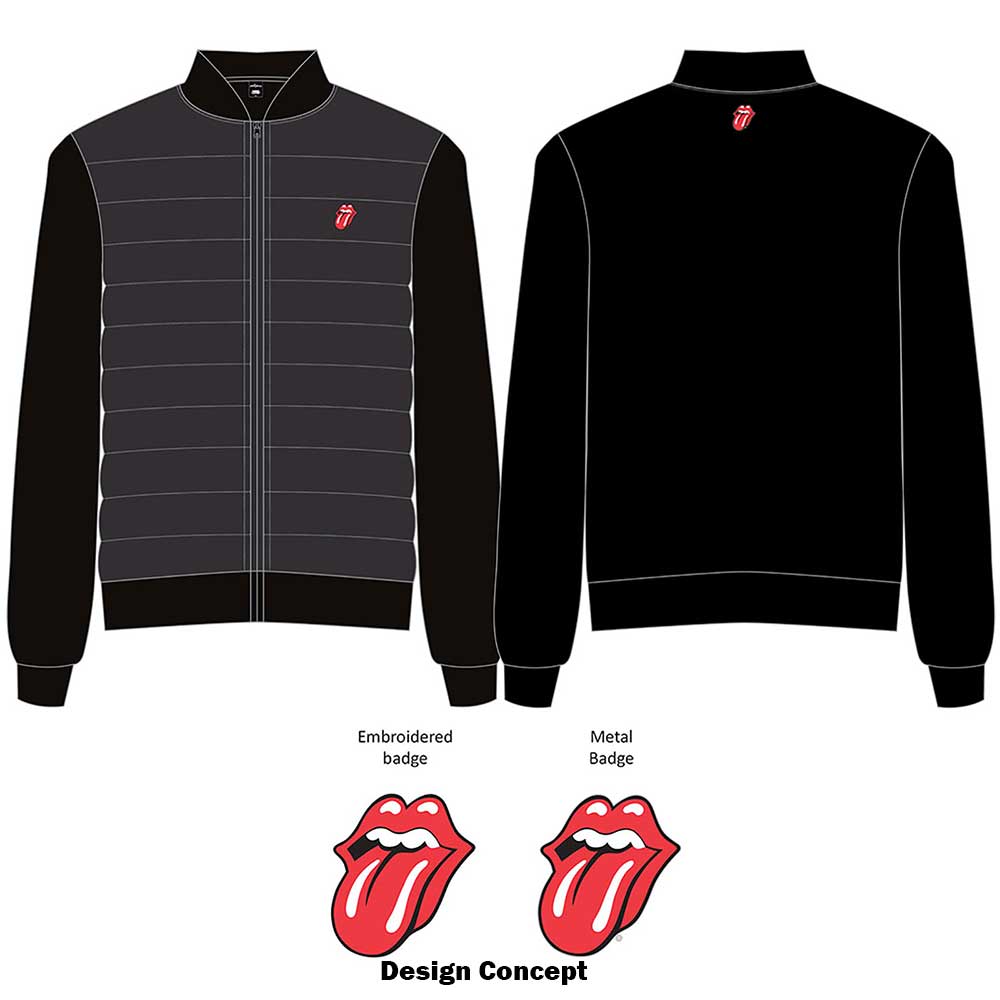 The Rolling Stones Unisex Quilted Jacket: Classic Tongue Doorgestikte jas