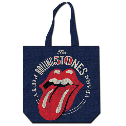 The Rolling Stones Cotton Tote Bag: 50th Anniversary (Back Print) Katoenen draagtas