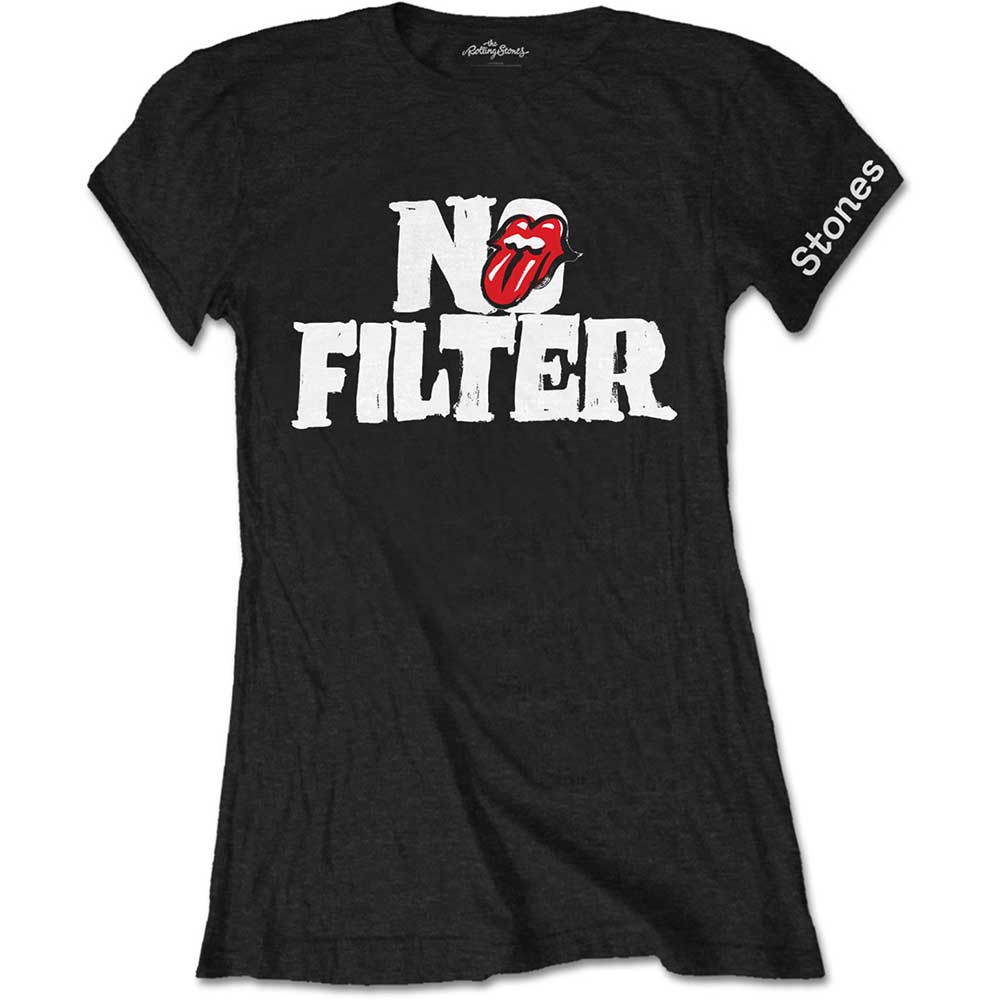 The Rolling Stones Ladies T-Shirt: No Filter Header Logo T-Shirt