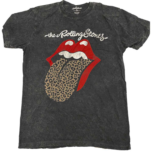 The Rolling Stones Unisex T-Shirt: Leopard Tongue (Wash Collection) T-Shirt