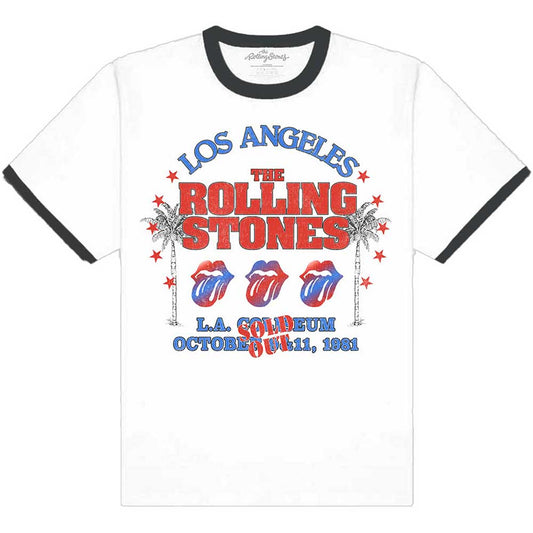 The Rolling Stones Unisex Ringer T-Shirt: American LA Tour Ringer T-Shirt