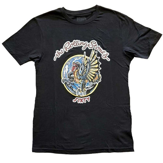 The Rolling Stones Ladies T-Shirt: Sixty Dragon Globe (Foiled) T-Shirt