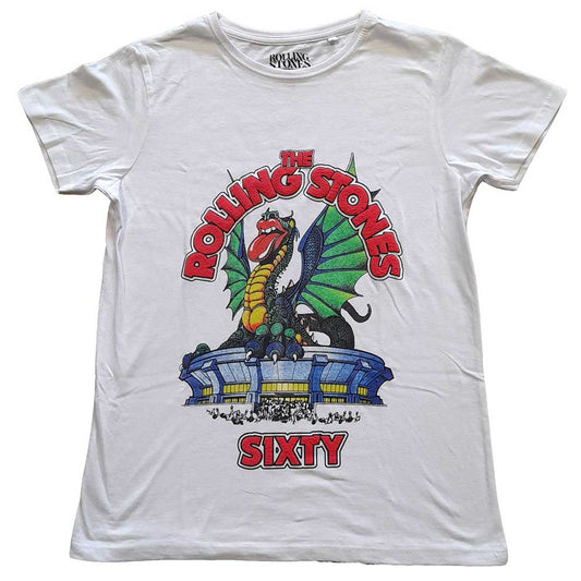 The Rolling Stones Ladies Hi-Build T-Shirt: Sixty Stadium Dragon Hi-Build T-Shirt