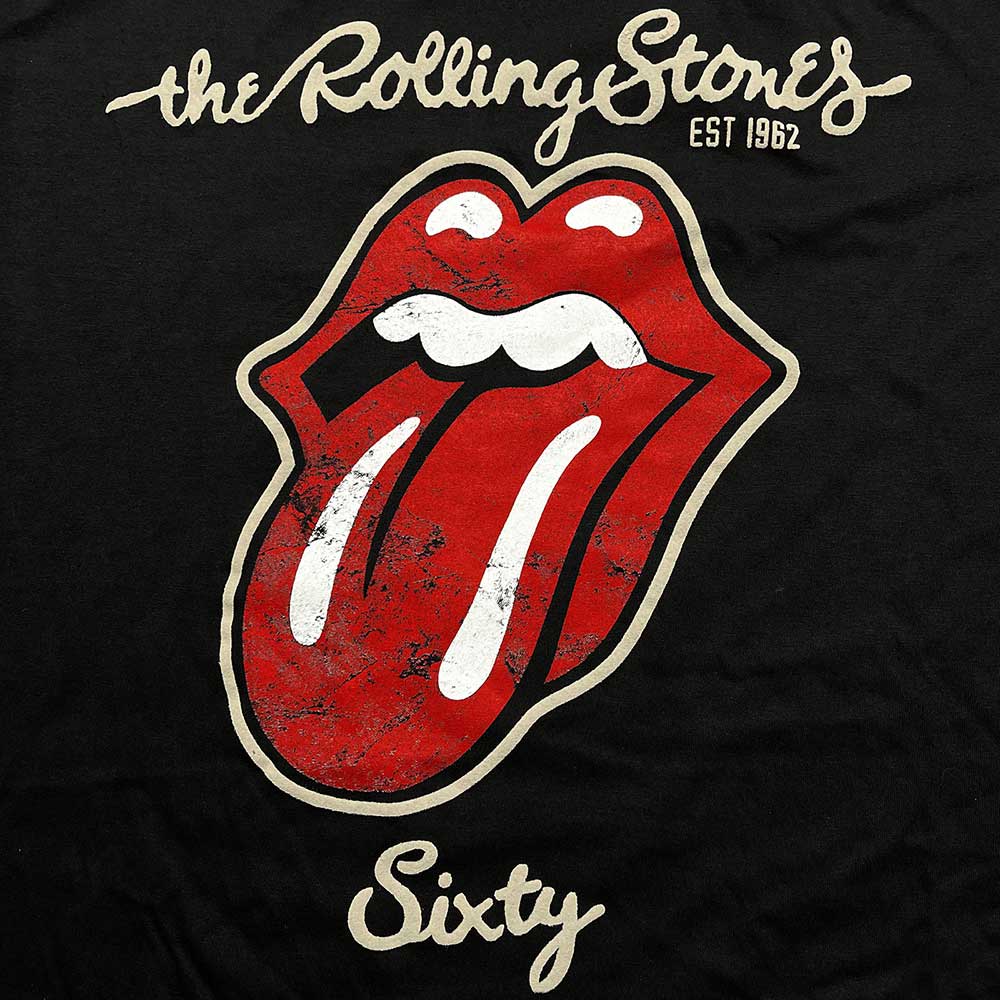 The Rolling Stones Unisex T-Shirt: Sixty Plastered Tongue (Suede Applique) T-Shirt