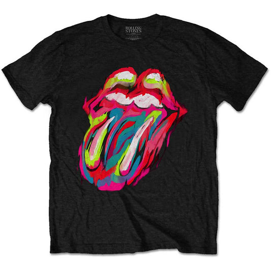 The Rolling Stones Unisex T-Shirt: Sixty Brushstroke Tongue T-Shirt