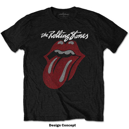 The Rolling Stones Unisex Embellished T-Shirt: Logo & Tongue (Diamante) Embellished T-Shirt