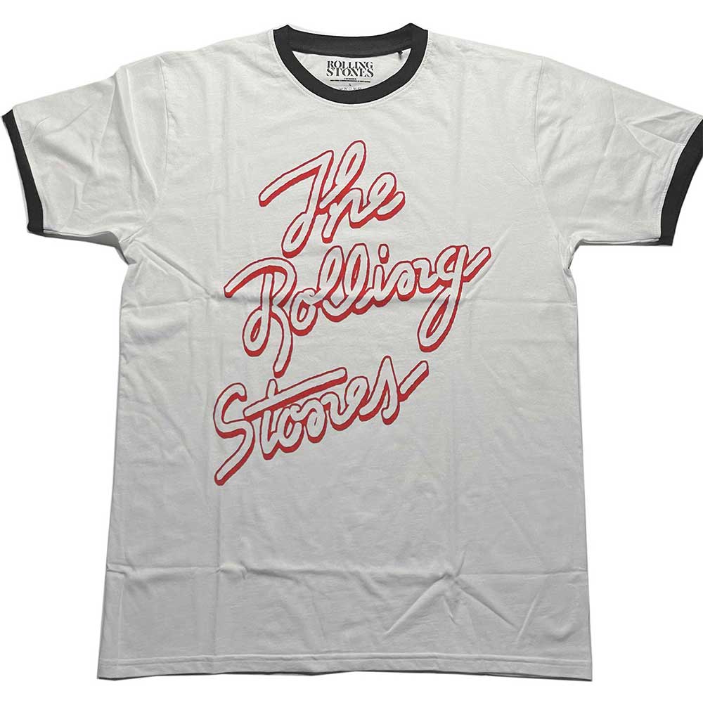 The Rolling Stones Unisex Ringer T-Shirt: Signature Logo Ringer T-Shirt