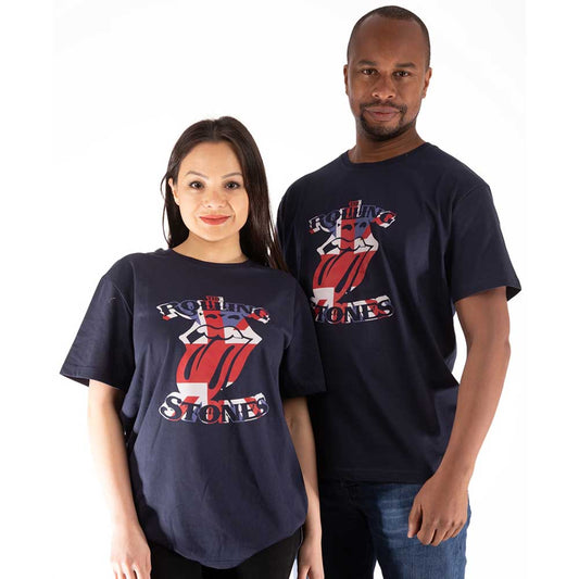 The Rolling Stones Unisex T-Shirt: British Flag Tongue T-Shirt