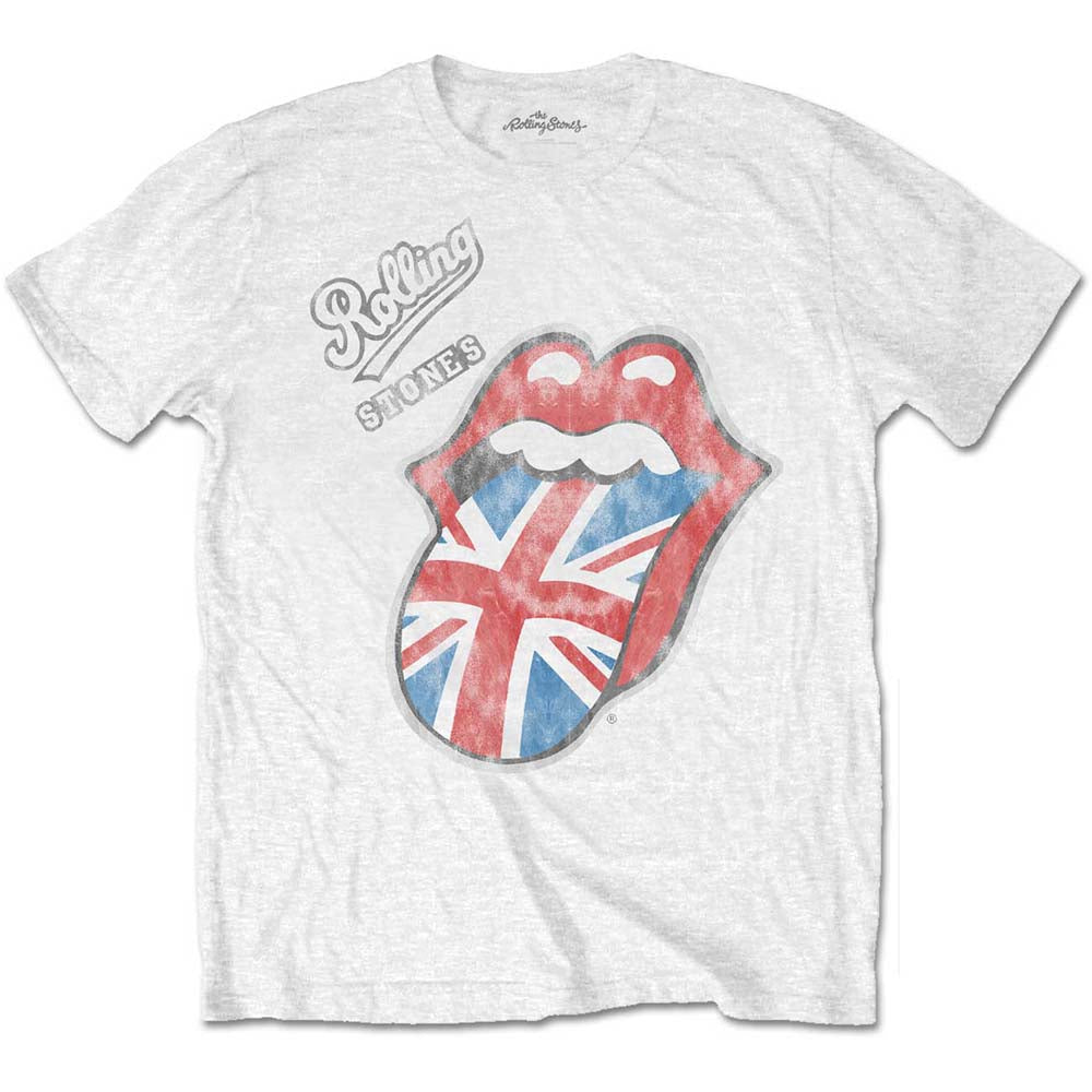 The Rolling Stones Unisex T-Shirt: Vintage British Tongue (Soft Hand Inks/Retail Pack) T-Shirt