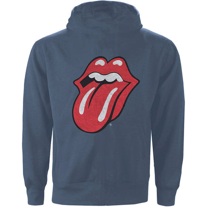 The Rolling Stones Unisex Zipped Hoodie: Classic Tongue (Back Print) Ritshoodie