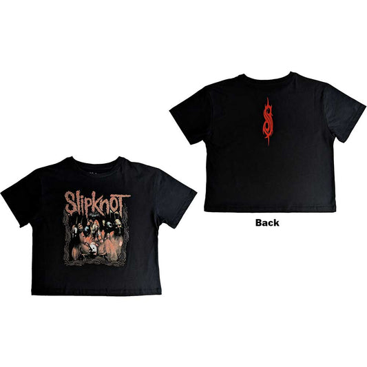 Slipknot Ladies Crop Top: Band Frame (Back Print) Crop Top