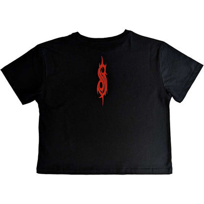 Slipknot Ladies Crop Top: Band Frame (Back Print) Crop Top