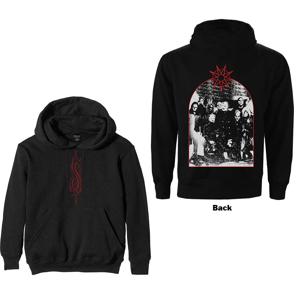 Slipknot Unisex Pullover Hoodie: Arched Group Photo Trui met capuchon