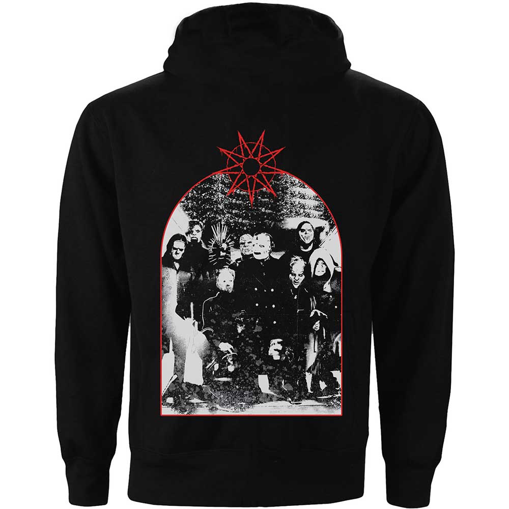 Slipknot Unisex Pullover Hoodie: Arched Group Photo Trui met capuchon