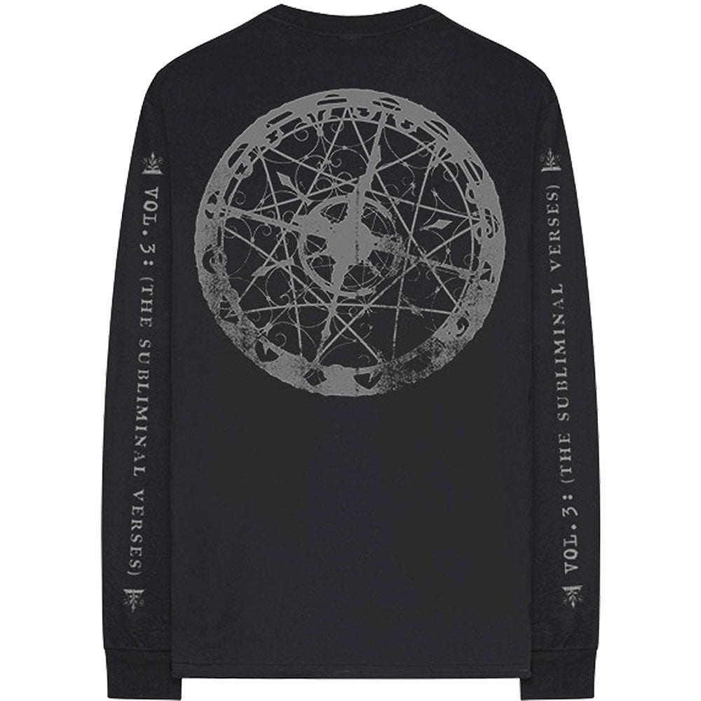 Slipknot Unisex Long Sleeve T-Shirt: Subliminal Verses (Back & Sleeve Print) Long Sleeve T-Shirt