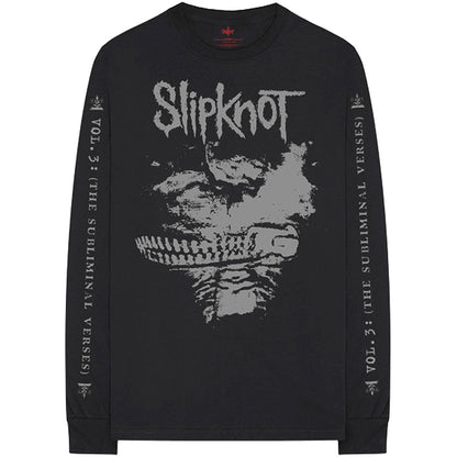 Slipknot Unisex Long Sleeve T-Shirt: Subliminal Verses (Back & Sleeve Print) Long Sleeve T-Shirt