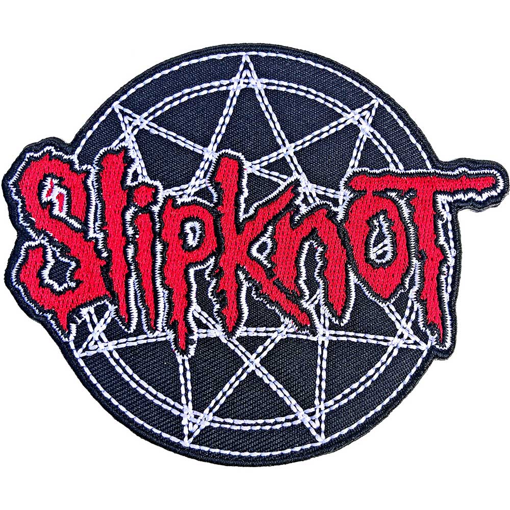 Slipknot Standard Patch: Red Logo Over Nonogram Standaard patch