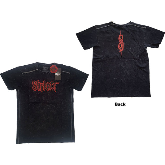 Slipknot Unisex T-Shirt: Logo (Wash Collection & Back Print) T-Shirt