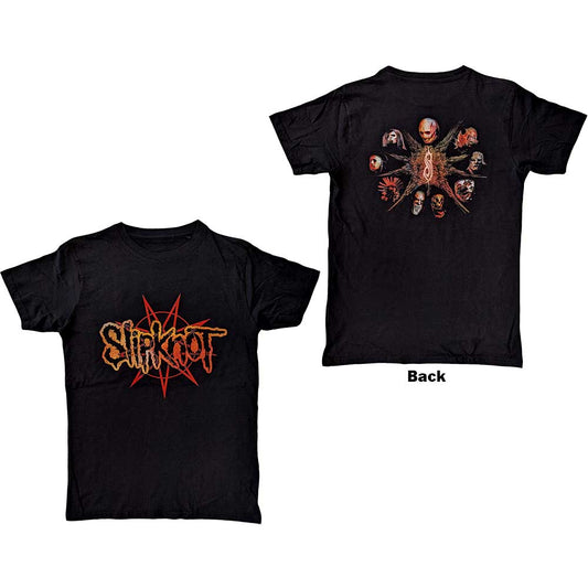 Slipknot Unisex T-Shirt: The End So Far Pentagram Heads (Back Print) T-Shirt