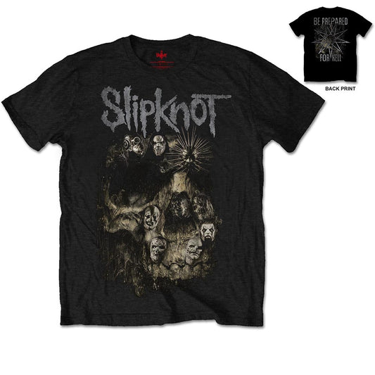 Slipknot Unisex T-Shirt: Skull Group (Back Print) T-Shirt