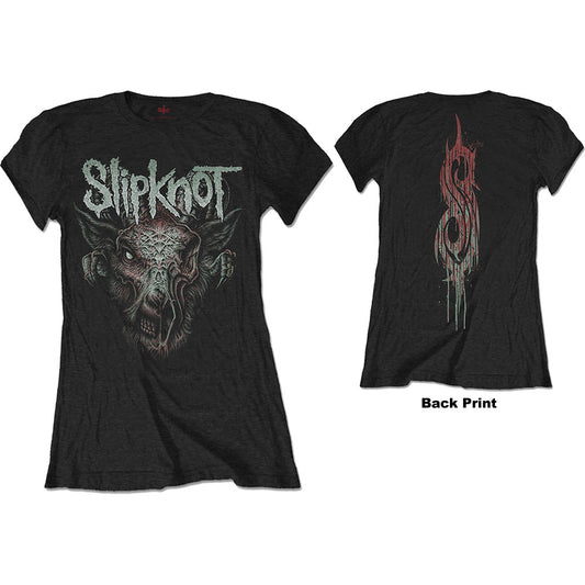 Slipknot Ladies T-Shirt: Infected Goat (Back Print) T-Shirt