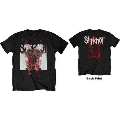 Slipknot Unisex T-Shirt: Devil Single - Logo Blur (Back Print) T-Shirt