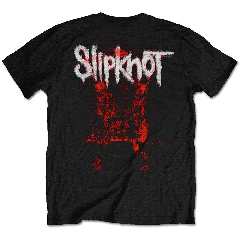 Slipknot Unisex T-Shirt: Devil Single - Logo Blur (Back Print) T-Shirt