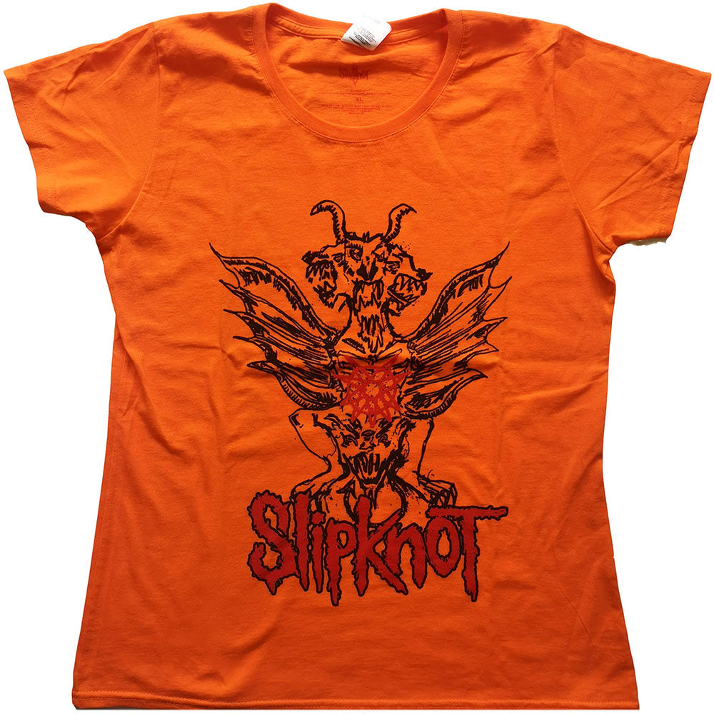 Slipknot Ladies Tee: Winged Devil (Back Print) T-Shirt