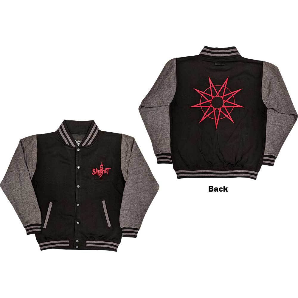 Slipknot Unisex Varsity Jacket: 9 Point Star (Back Print) Varsity-jas