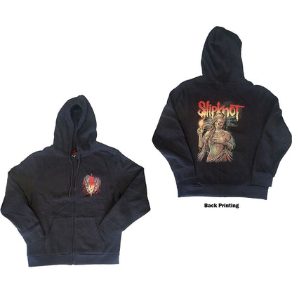 Slipknot Unisex Zipped Hoodie: Burn Me Away (Back Print) Ritshoodie