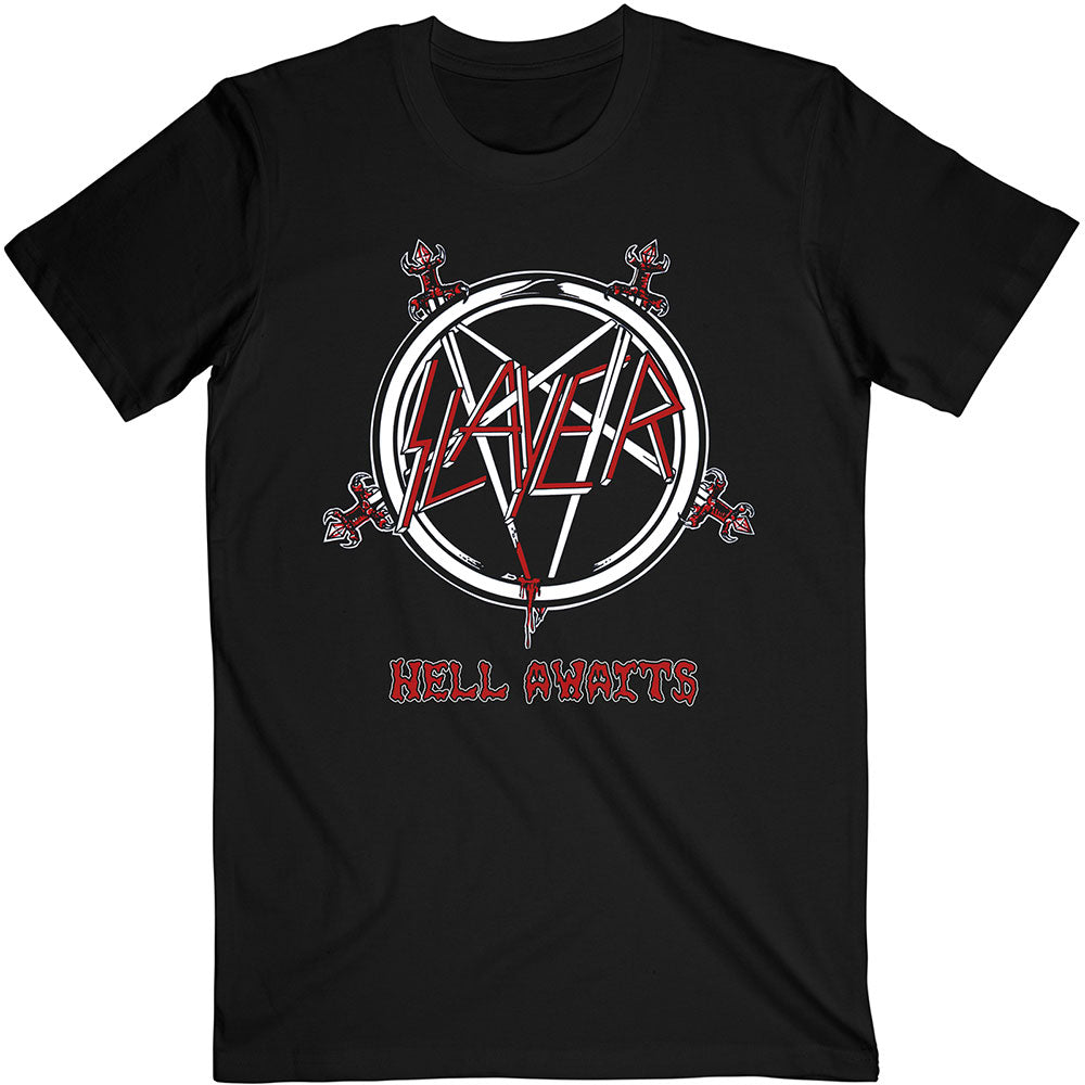 Slayer Unisex T-Shirt: Hell Awaits Tour (Back Print) T-Shirt