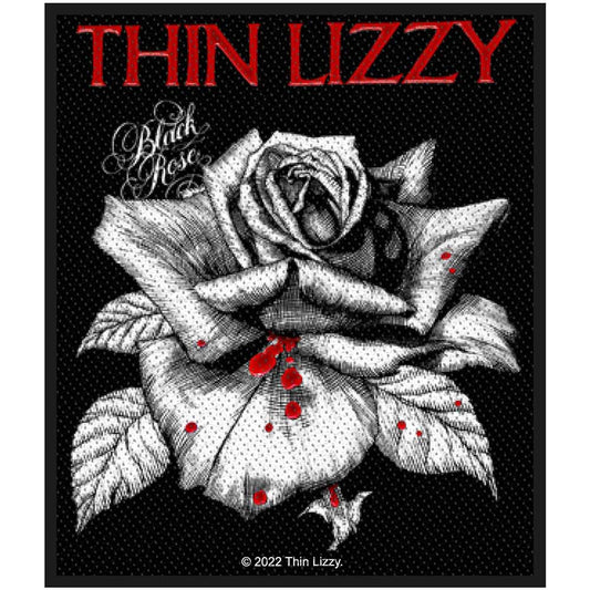 Thin Lizzy Standard Patch: Black Rose (Loose) Standaard patch