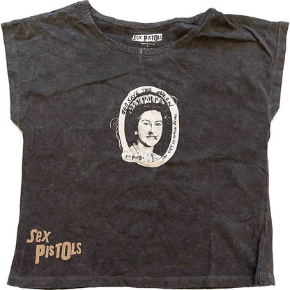 The Sex Pistols Ladies Crop Top: God Save The Queen (Wash Collection) Crop Top