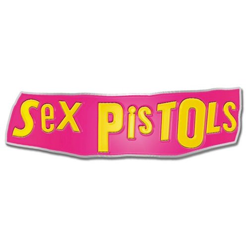 Een foto van een Pin Badge van The Sex Pistols.