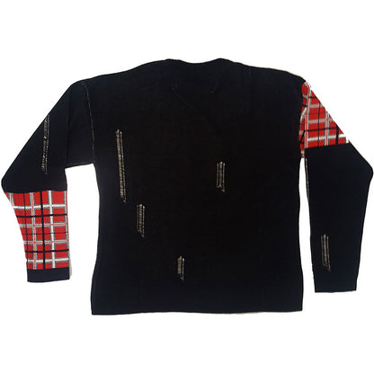 The Sex Pistols Unisex Jumper: Distressed Tartan Logo (Back Detail) Jumper