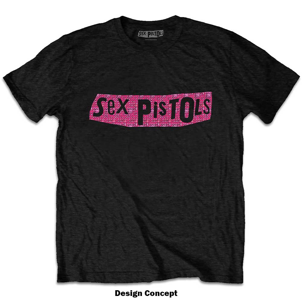 The Sex Pistols Unisex Embellished T-Shirt: Logo (Diamante) Embellished T-Shirt