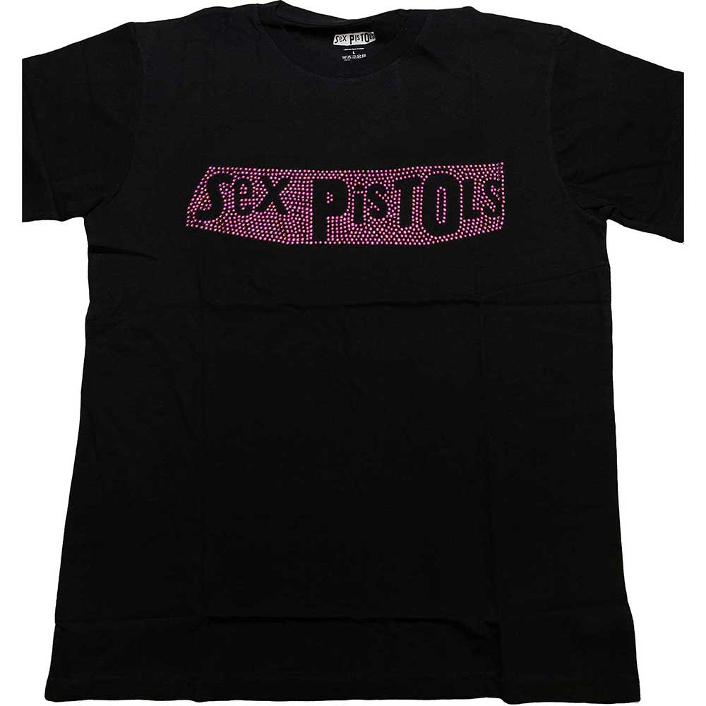 The Sex Pistols Unisex Embellished T-Shirt: Logo (Diamante) Embellished T-Shirt