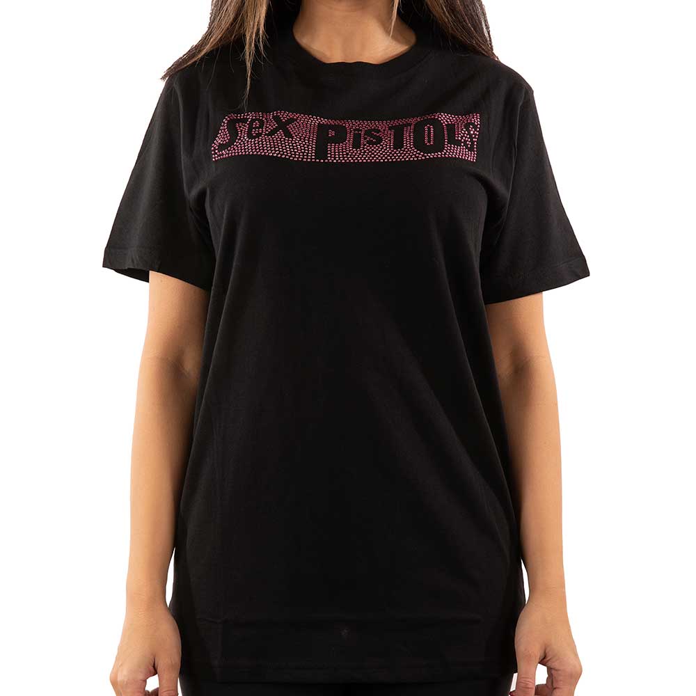 The Sex Pistols Unisex Embellished T-Shirt: Logo (Diamante) Embellished T-Shirt