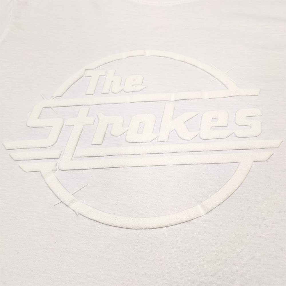 The Strokes Unisex Hi-Build T-Shirt: OG Magna (White-On-White) Hi-Build T-Shirt