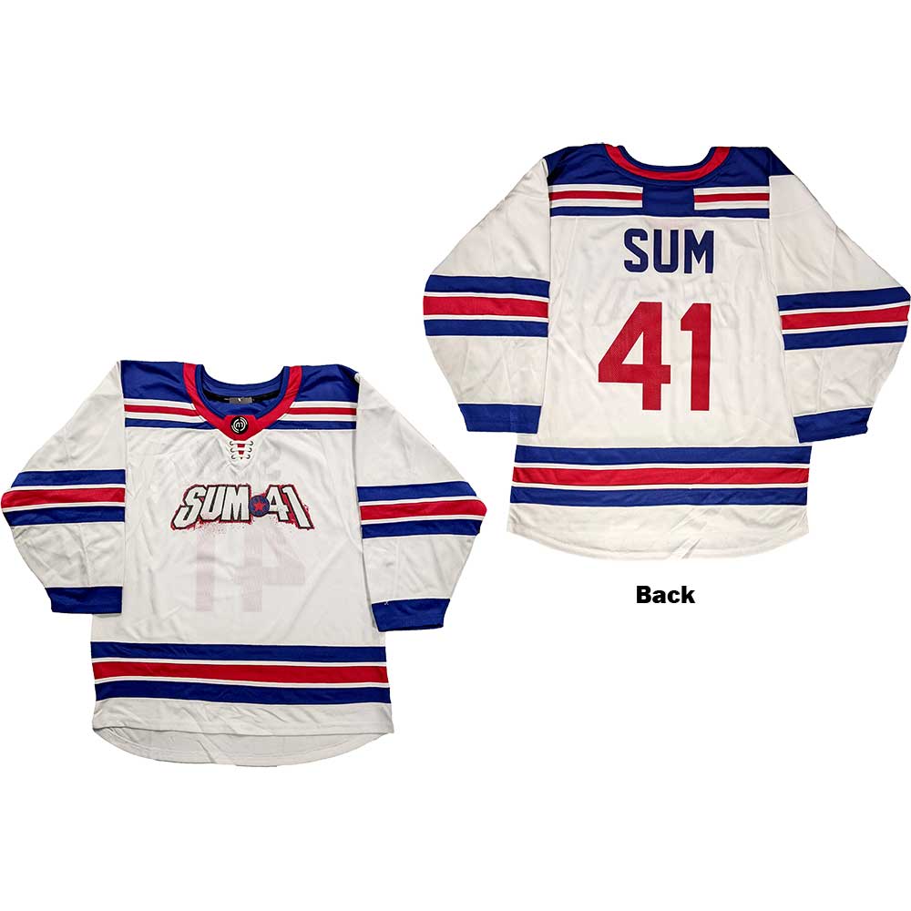 Sum 41 Unisex Hockey Jersey: Stripes (Back Print) (Ex-Tour) Hockey Jersey