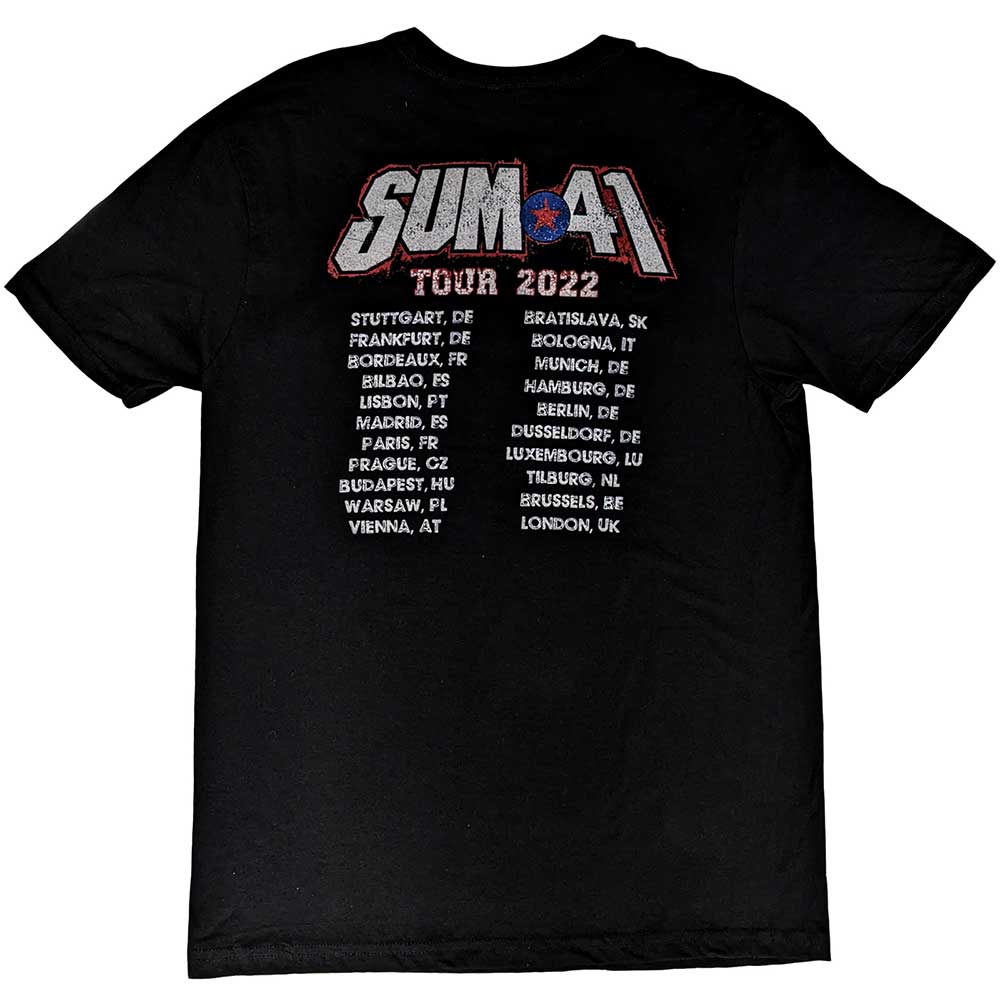 Sum 41 Unisex T-Shirt: All Killer No Filler European Tour 2022 (Back Print) (Ex-Tour) T-Shirt