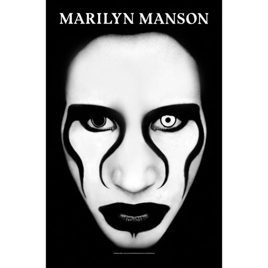 Marilyn Manson Textile Poster: Defiant Face Textielposter